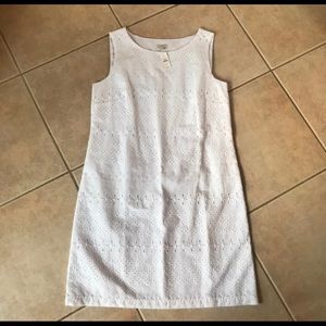 Talbots Factory White Eyelet Shift Dress